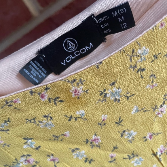 Yellow Floral Off Shoulder Women’s Volcom Dress - Picture 3 of 4